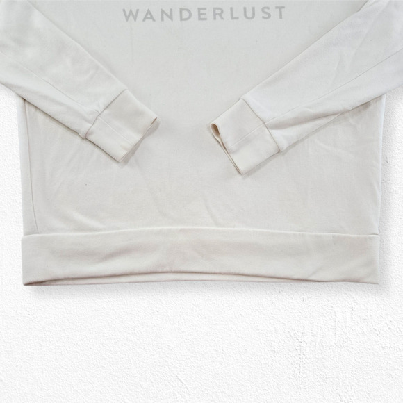 Adidas Wanderlust Cream Crewneck Sweatshirt Minimalist Pullover Unisex Size M/L - Picture 5 of 9